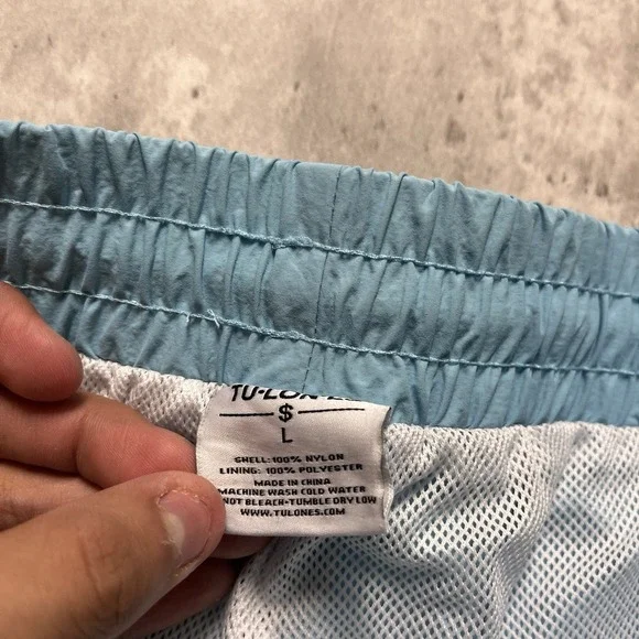 Tulones Mens Track Pants Size Large Baggy Flare Y2K Blue Windbreaker Street - Picture 7 of 10